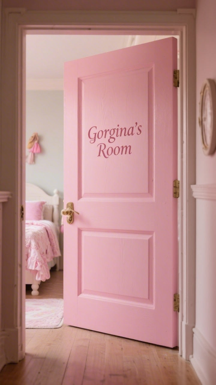 Girls Personalised Bedroom Door