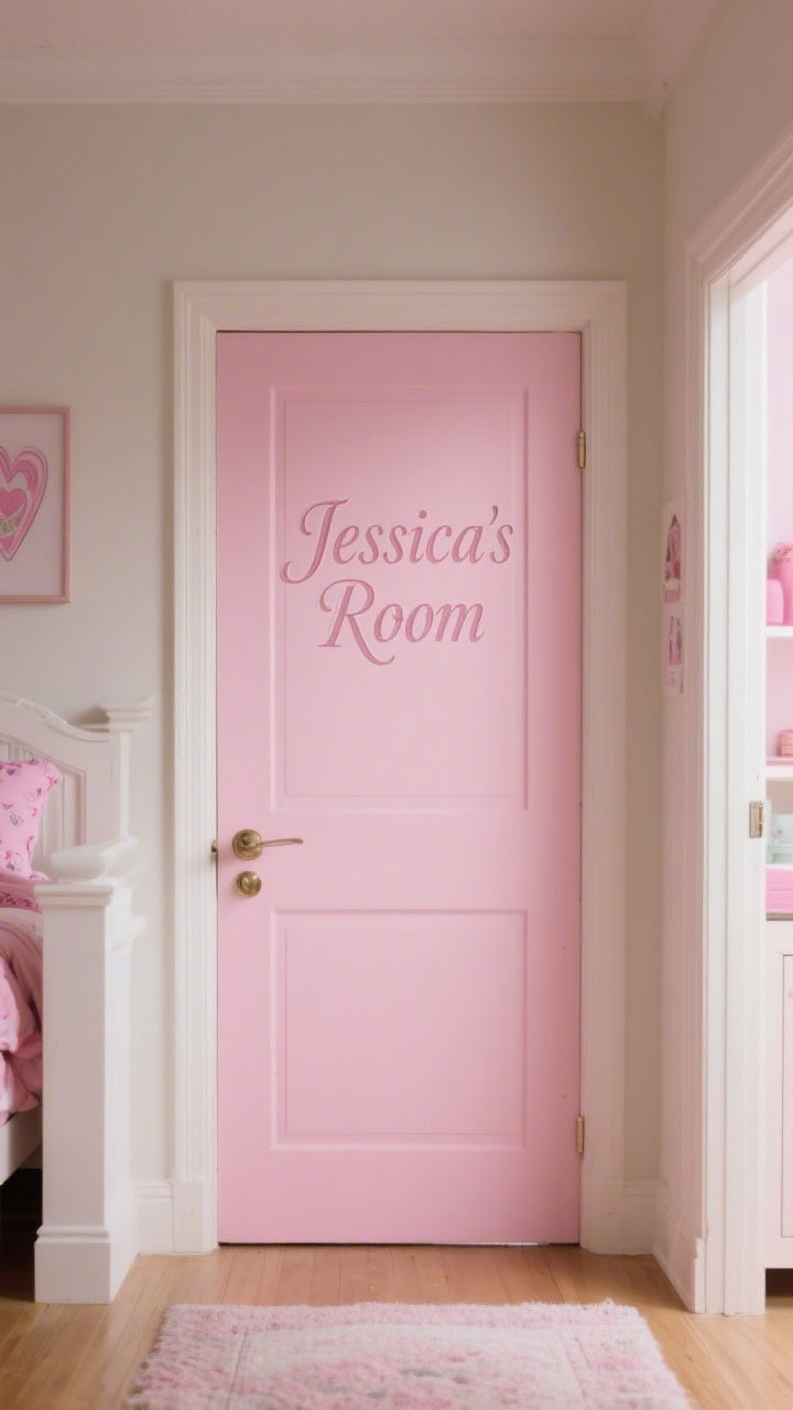 Girls Personalised Bedroom Door